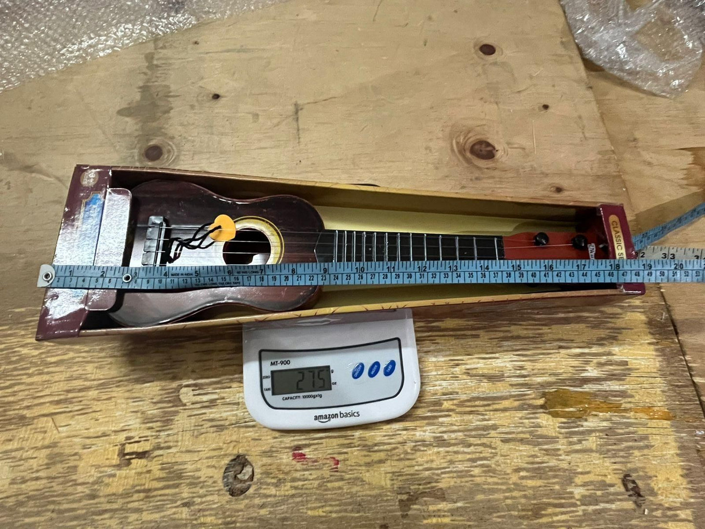 Mini Wooden Finish Plastic Guitar Music Instrument with 4 strings Clear sound - DOTSEL E COMMERCE