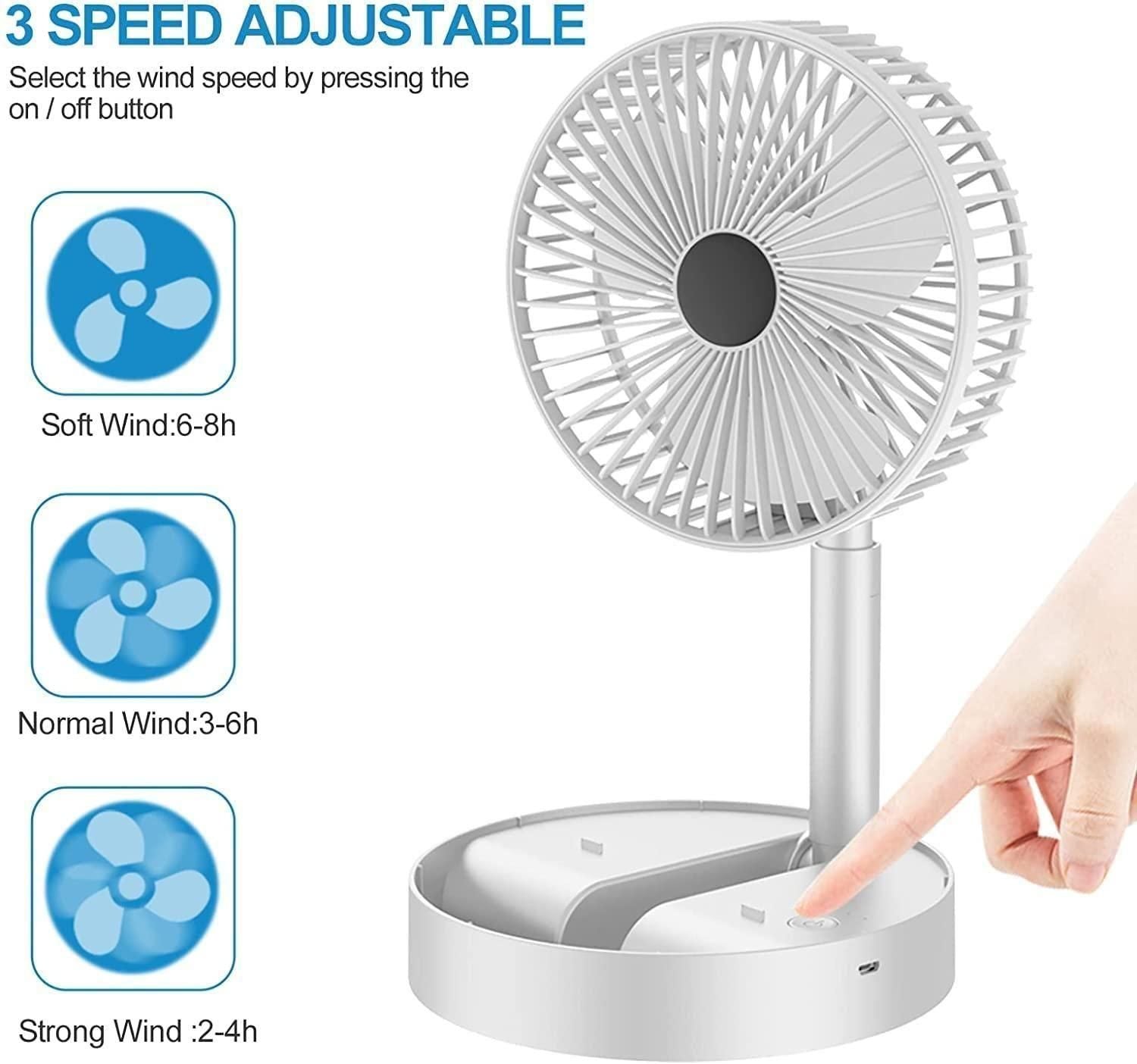 Powerful Rechargeable High Speed Table Desk Fan - DOTSEL E COMMERCE
