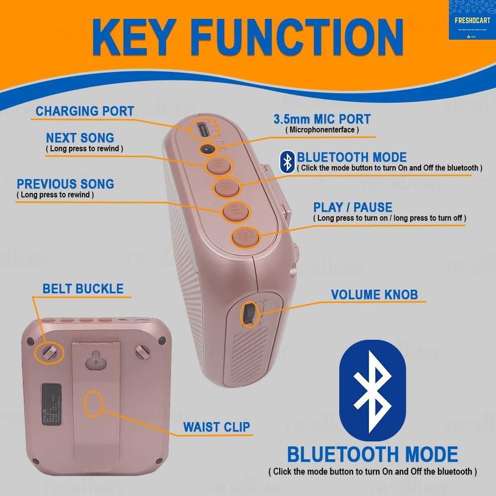 Portable Voice Amplifier Rechargeable Via USB With Wired Microphone Headset - DOTSEL E COMMERCE