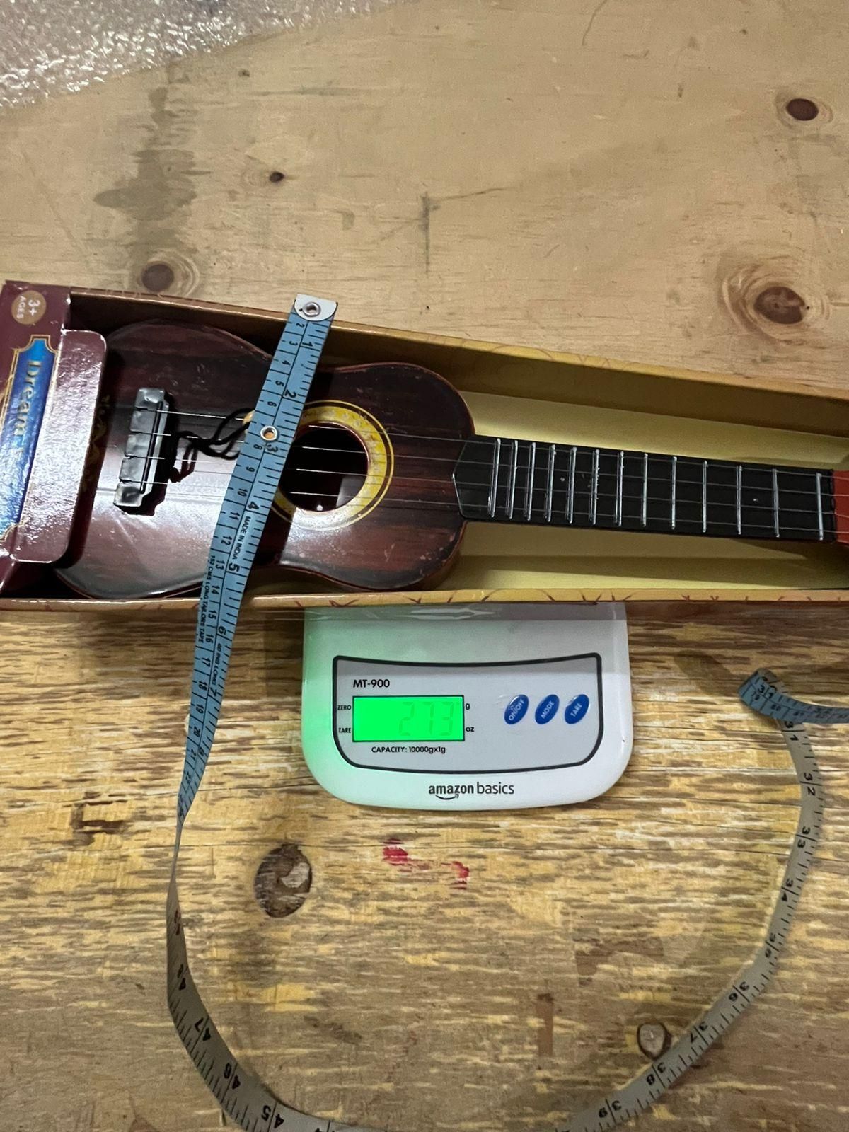 Mini Wooden Finish Plastic Guitar Music Instrument with 4 strings Clear sound - DOTSEL E COMMERCE