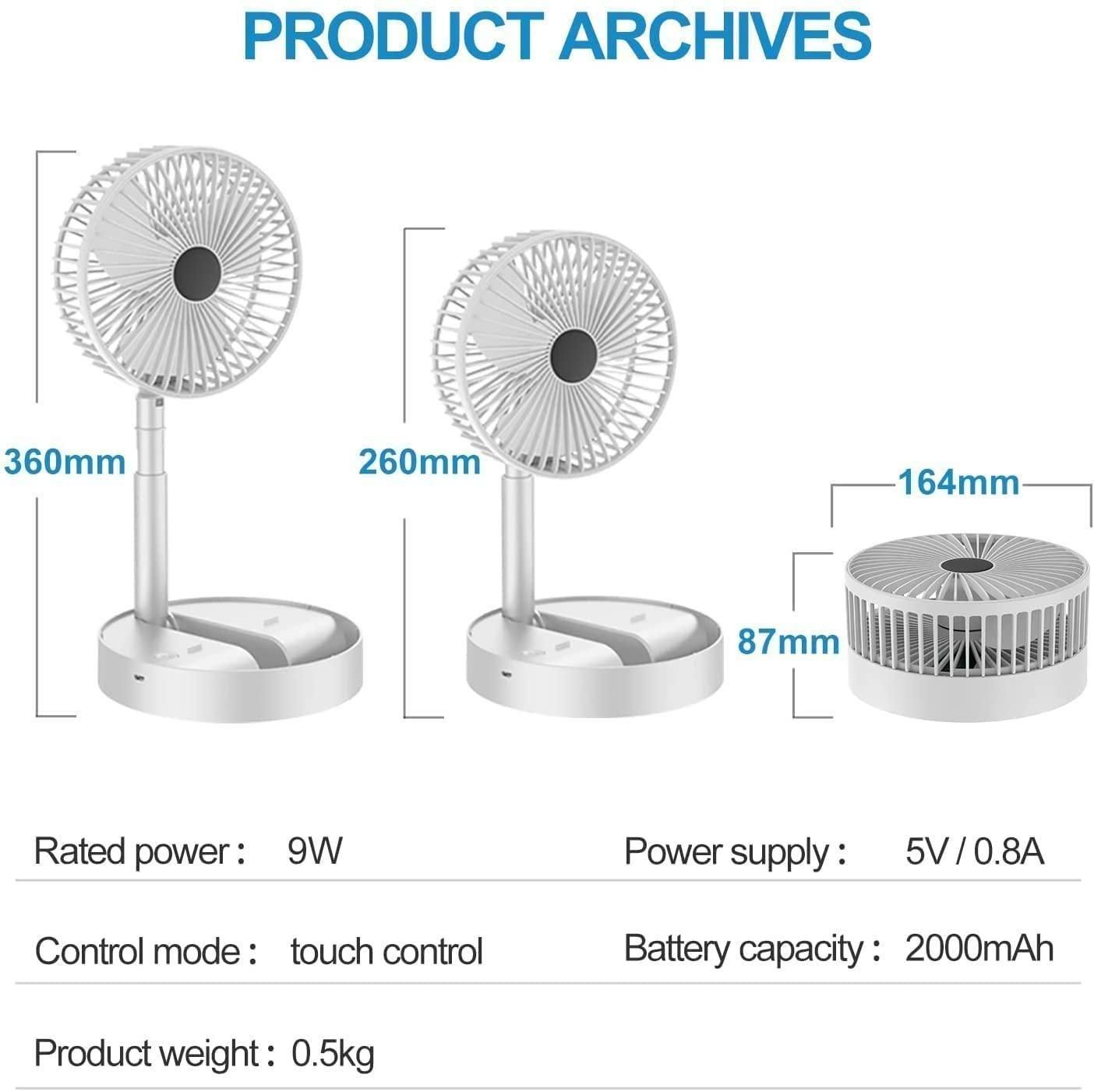 Powerful Rechargeable High Speed Table Desk Fan - DOTSEL E COMMERCE