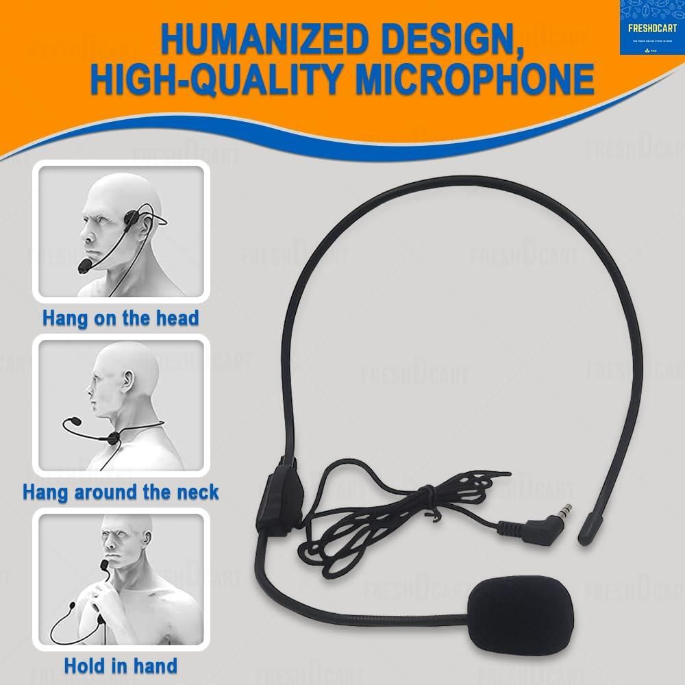 Portable Voice Amplifier Rechargeable Via USB With Wired Microphone Headset - DOTSEL E COMMERCE
