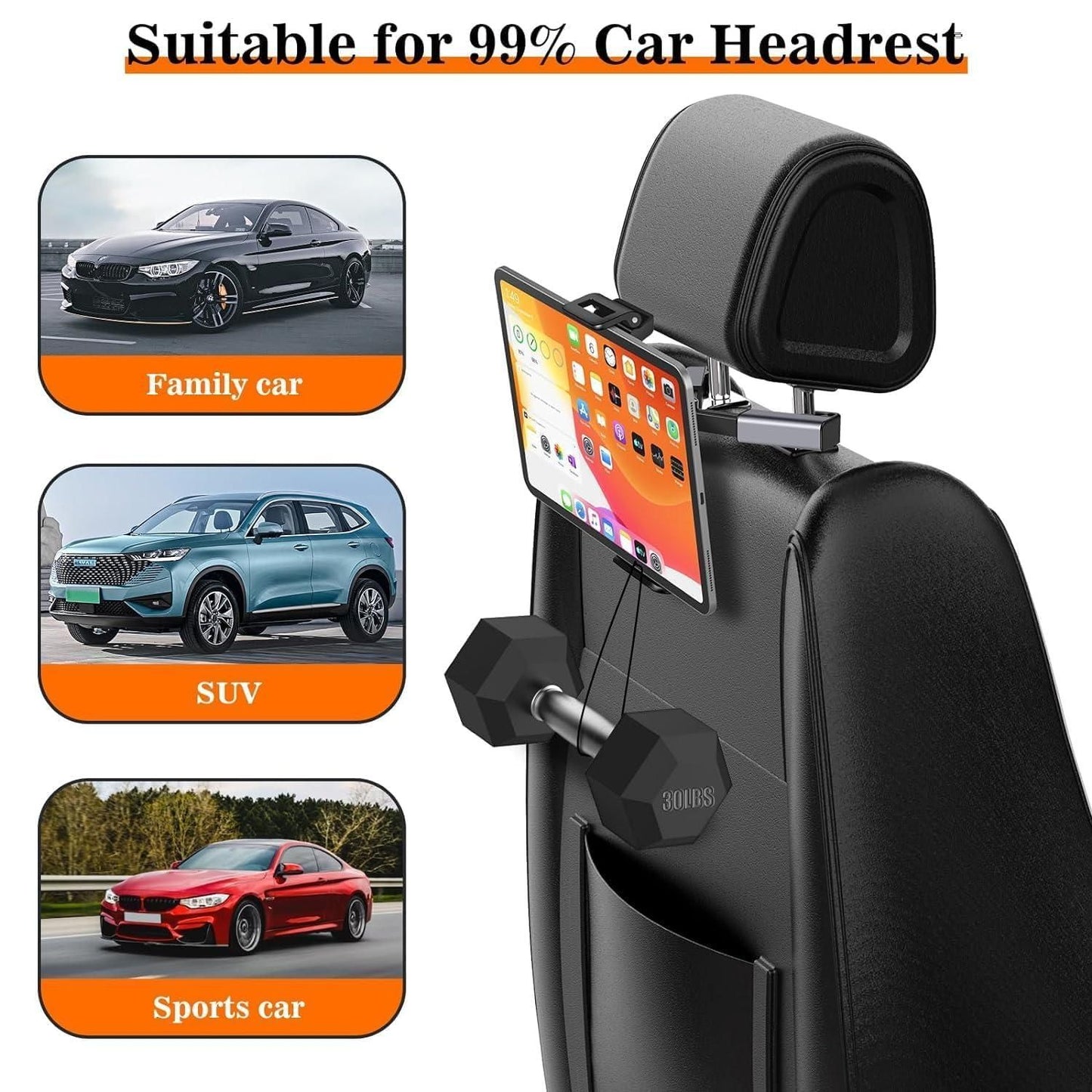 Car Headrest Phone/Tablet/iPad Holder - DOTSEL E COMMERCE