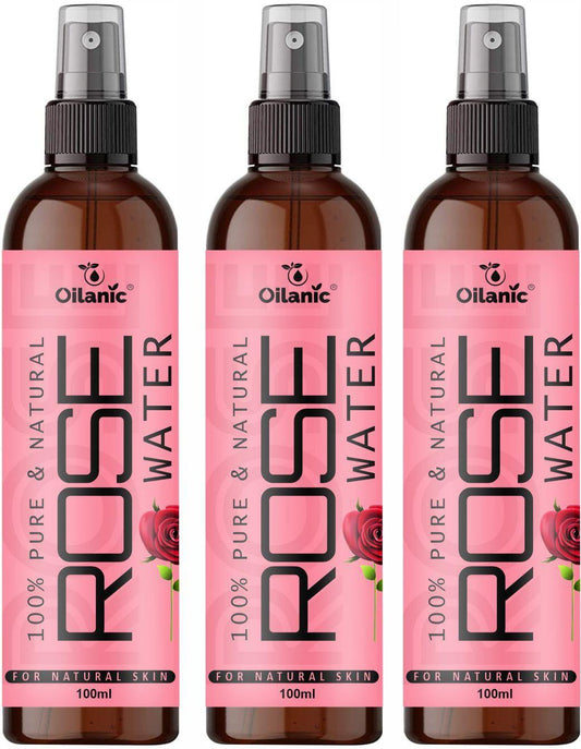 Oilanic Premium Rose Water - 3 x 100 ml Combo