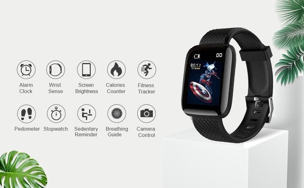 ID116 Plus Smart Bracelet Fitness Tracker Color Screen Smartwatch Heart Rate Blood Pressure Pedometer Sleep Monitor - DOTSEL E COMMERCE