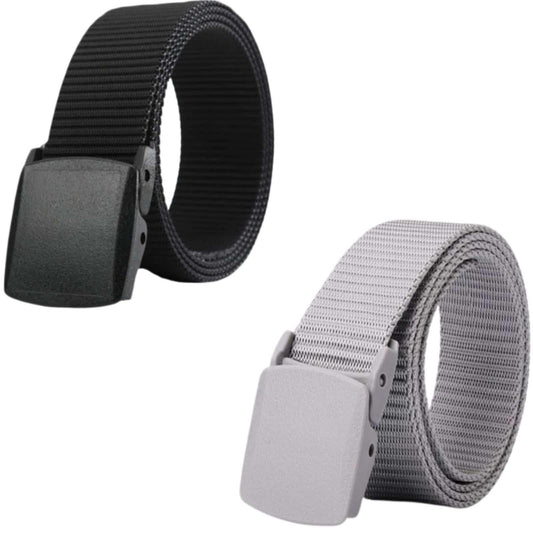 Unisex Canvas Belt Pack Of 2 FDCANVASBELTBLKGREY - DOTSEL E COMMERCE