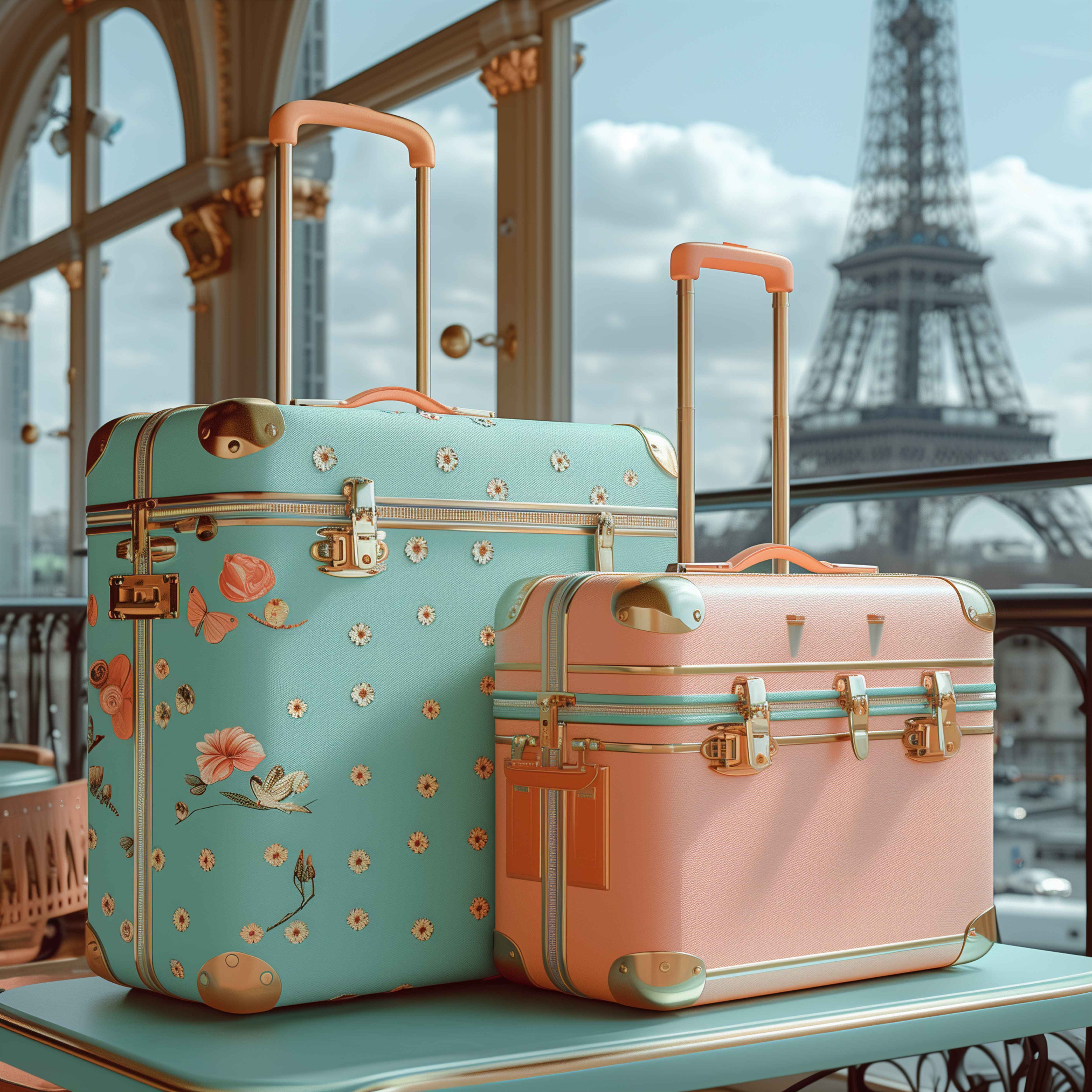 bag and laggage in effiel tower paris